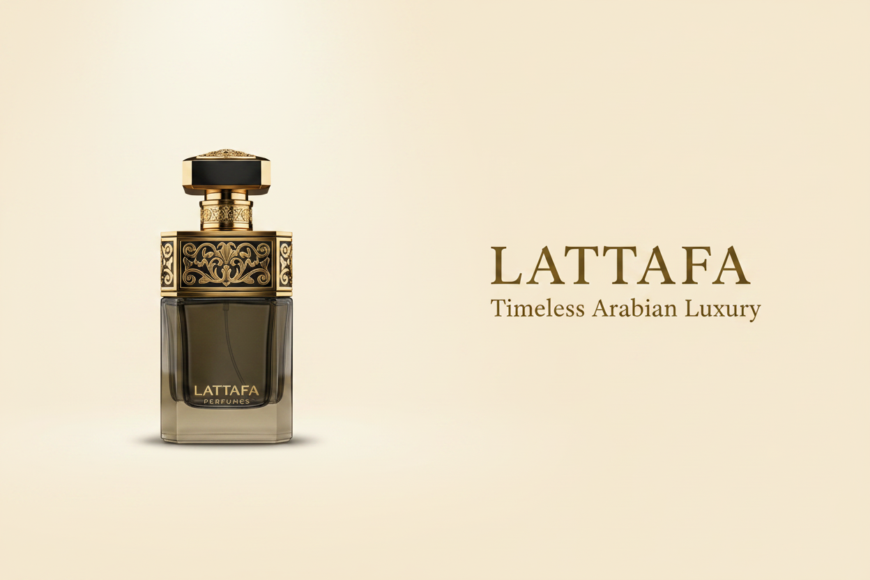 Lattafa — Banner Fundo Claro